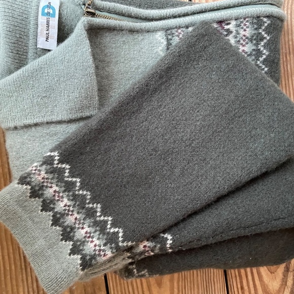 Paul Harris Design | Vintage 100% Lambs Wool Fair Isle Zip Cardigan Sweater M - Picture 16 of 16